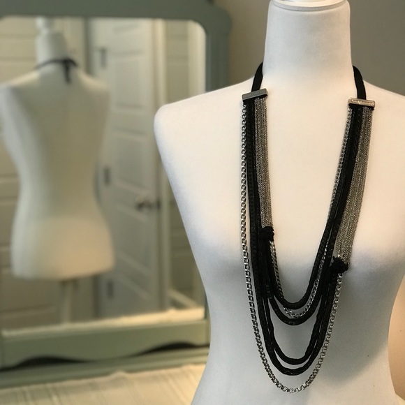 Elie Tahari Jewelry - Elie Tahari black chiffon multi strand necklace